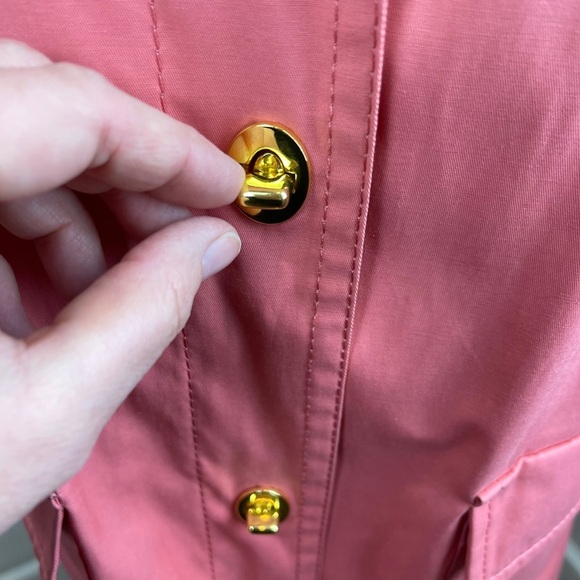 Isaac Mizrahi lightweight Coral Trench Coat L - Picture 7 of 16